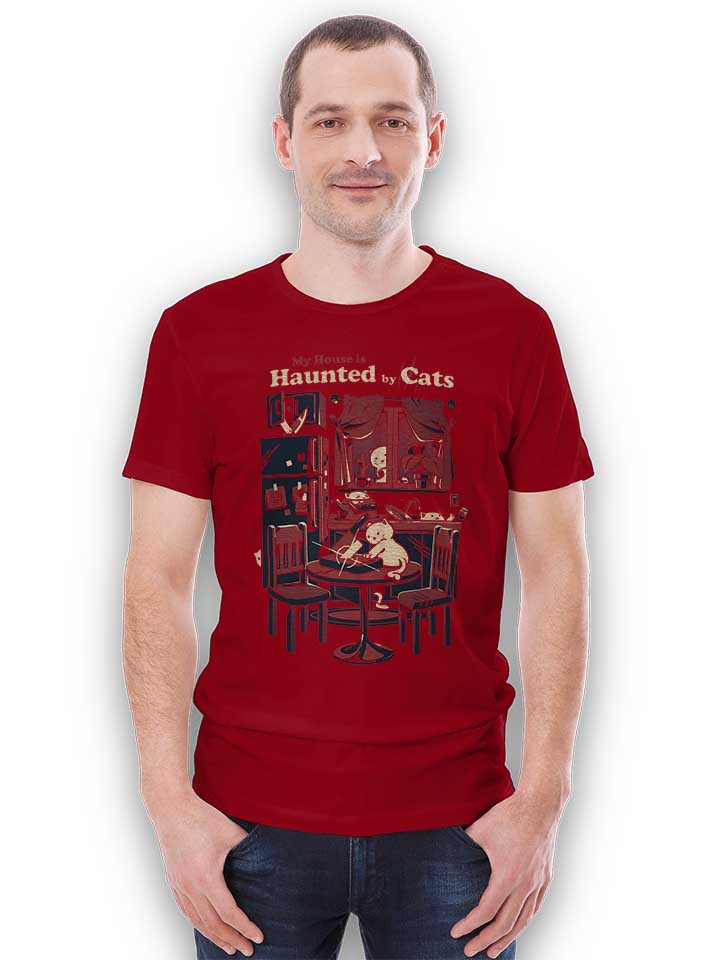 haunted-by-cats-t-shirt bordeaux 2