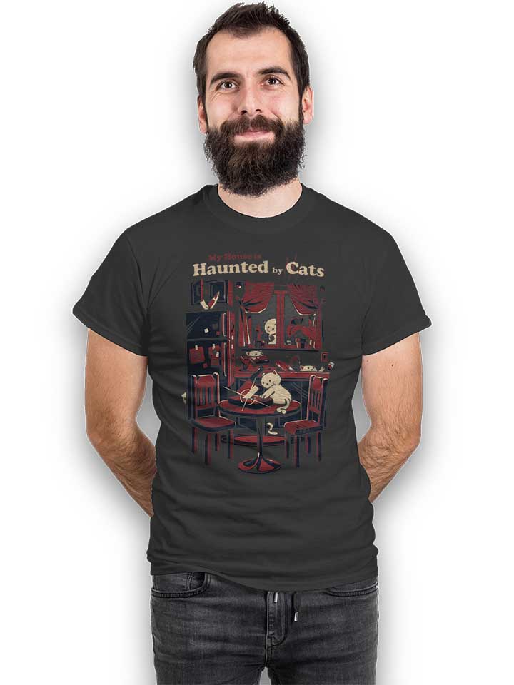 haunted-by-cats-t-shirt dunkelgrau 2