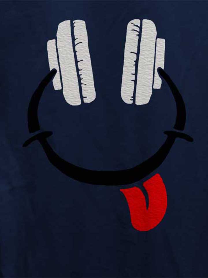 headphone-smiley-02-damen-t-shirt dunkelblau 4