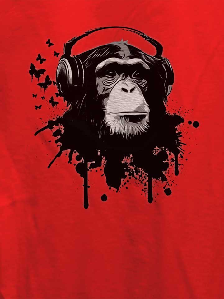 heaphone-monkey-damen-t-shirt rot 4
