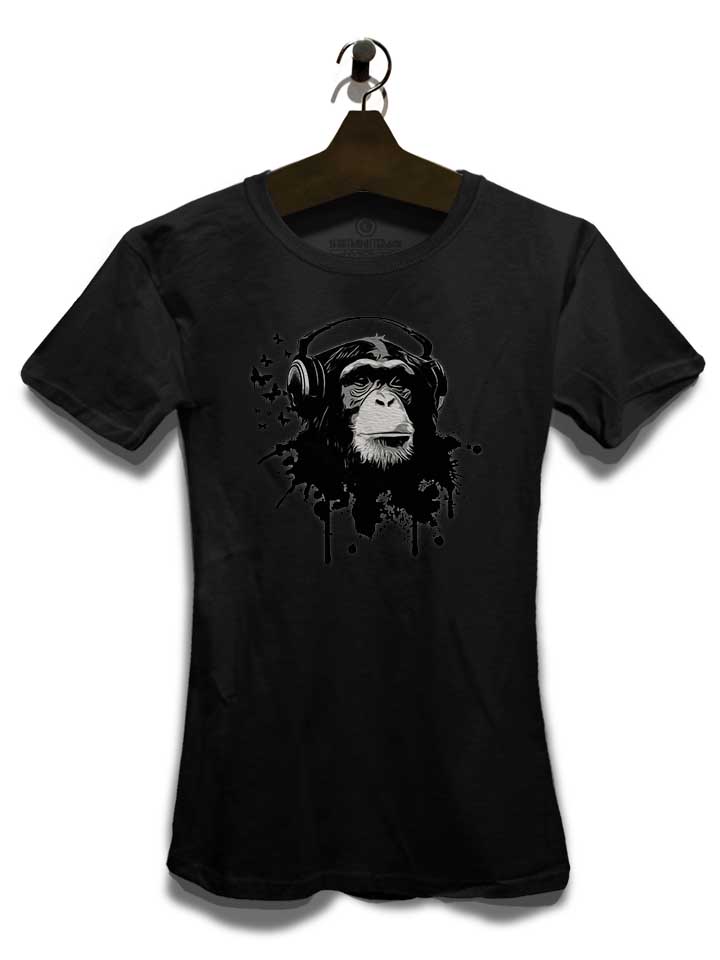 heaphone-monkey-damen-t-shirt schwarz 3