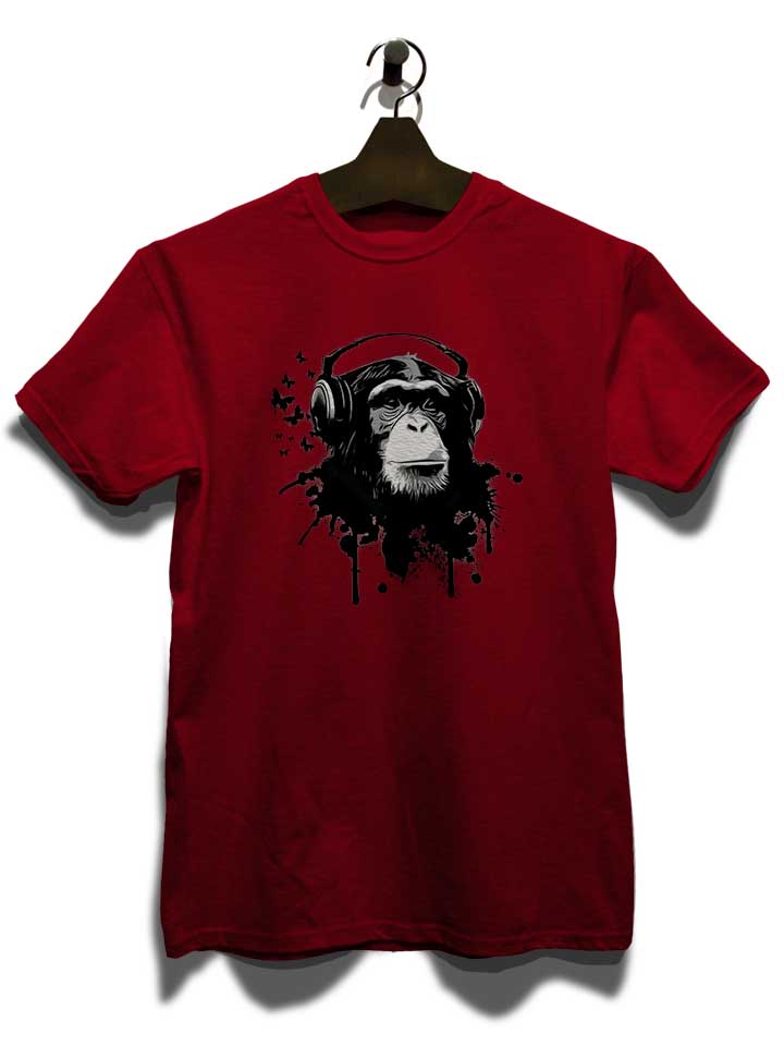heaphone-monkey-t-shirt bordeaux 3