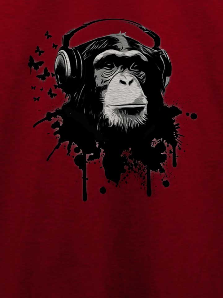 heaphone-monkey-t-shirt bordeaux 4