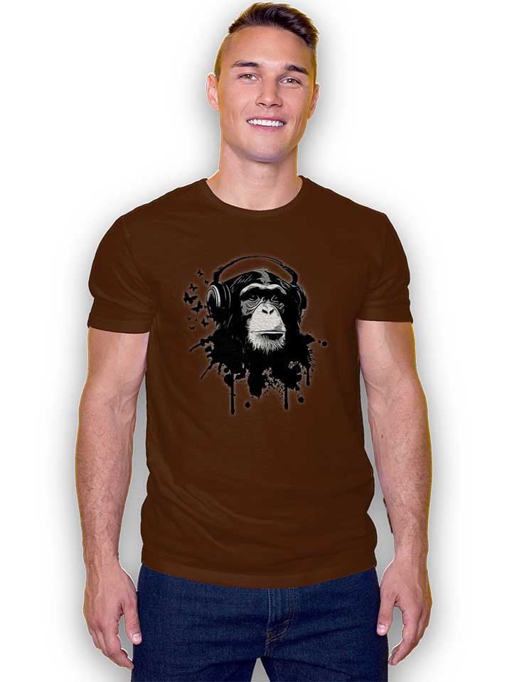 heaphone-monkey-t-shirt braun 2