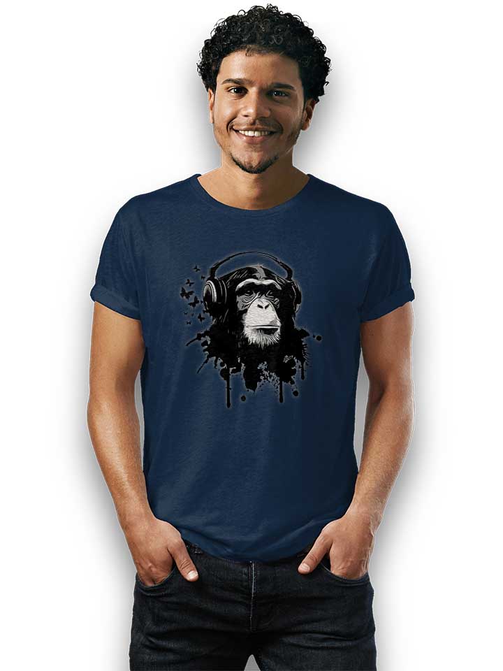 heaphone-monkey-t-shirt dunkelblau 2