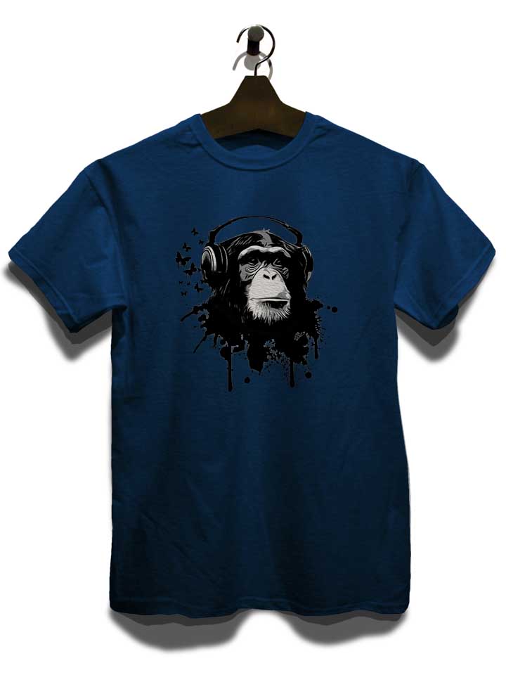 heaphone-monkey-t-shirt dunkelblau 3