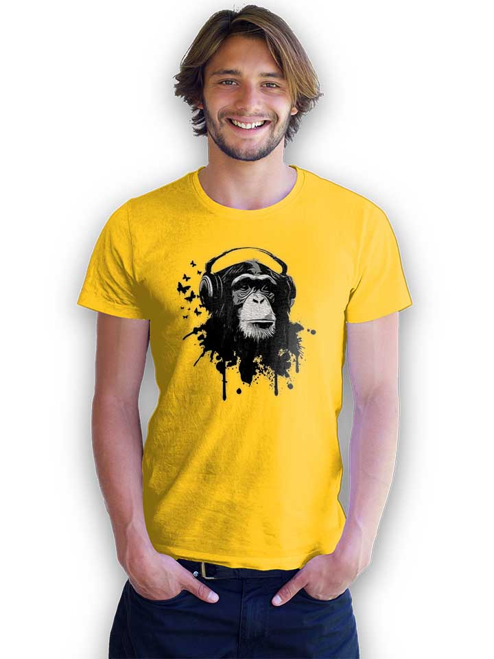 heaphone-monkey-t-shirt gelb 2