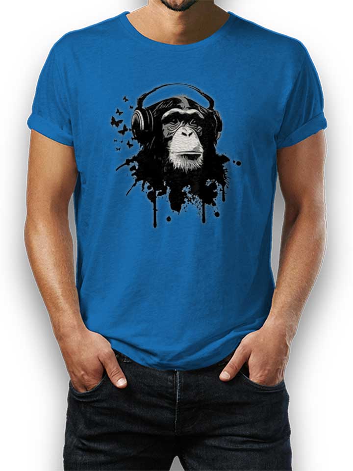 heaphone-monkey-t-shirt royal 1
