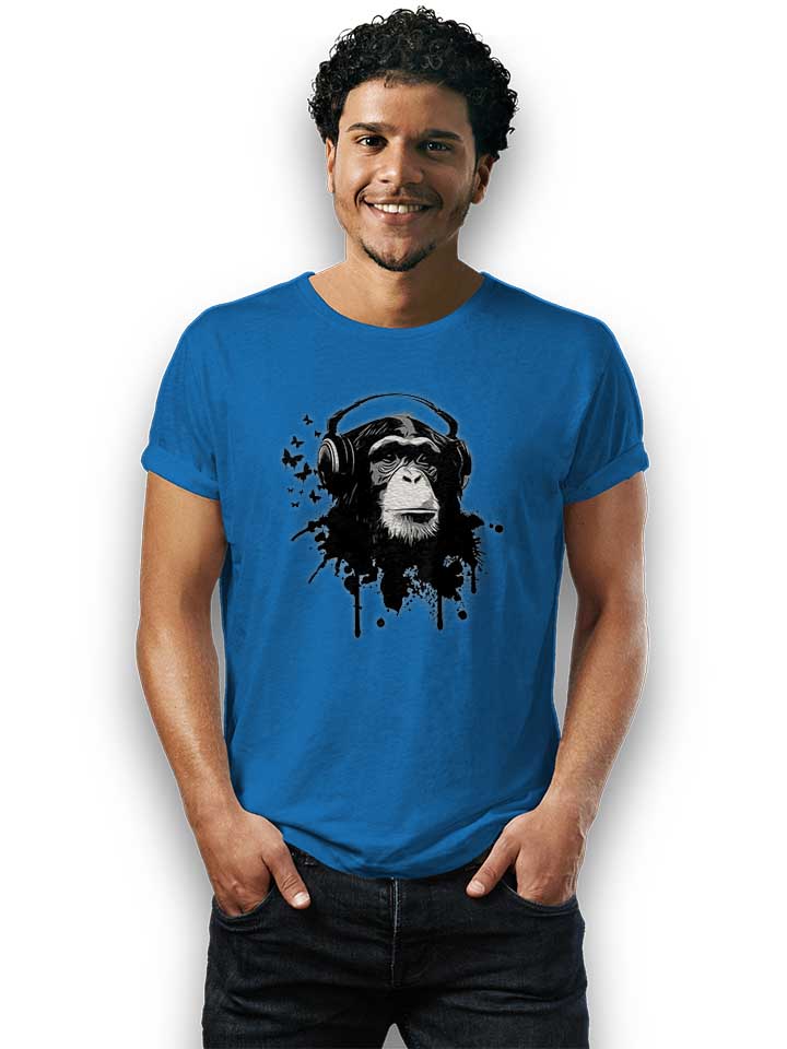 heaphone-monkey-t-shirt royal 2