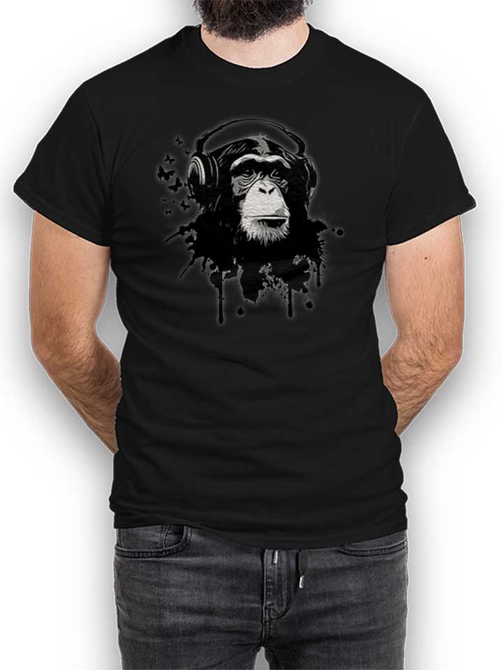 Heaphone Monkey T-Shirt schwarz L