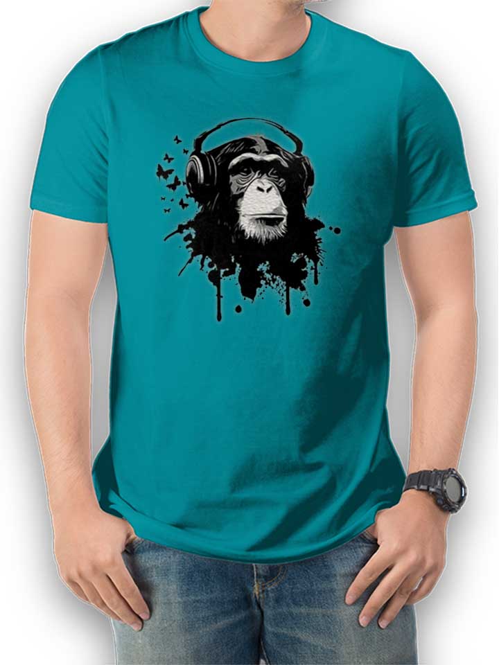 heaphone-monkey-t-shirt tuerkis 1