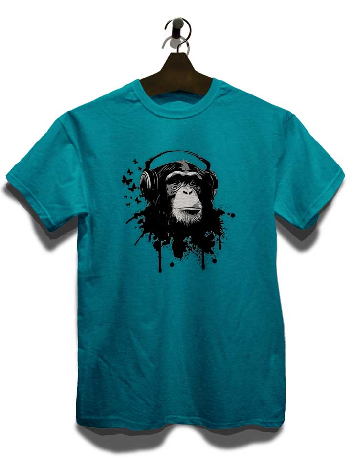 heaphone-monkey-t-shirt tuerkis 3