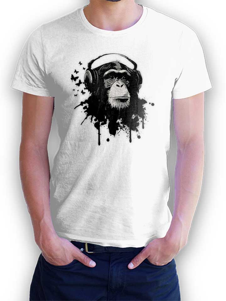 Heaphone Monkey T-Shirt white L