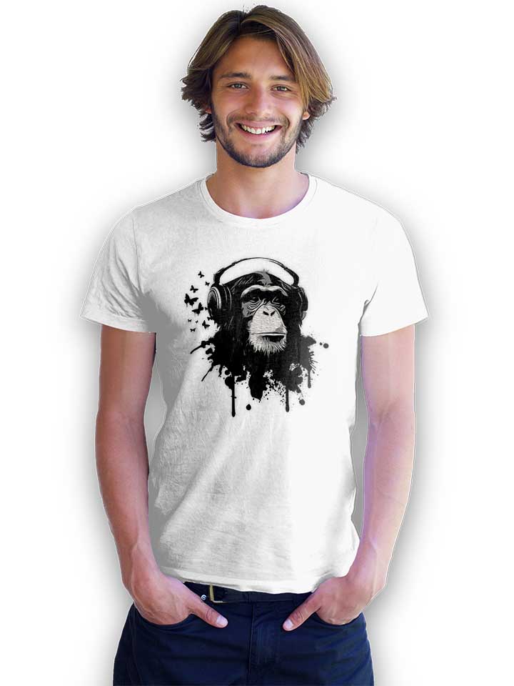 heaphone-monkey-t-shirt weiss 2