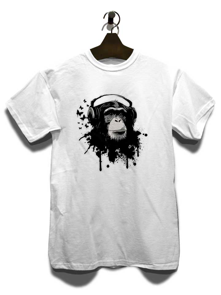 heaphone-monkey-t-shirt weiss 3