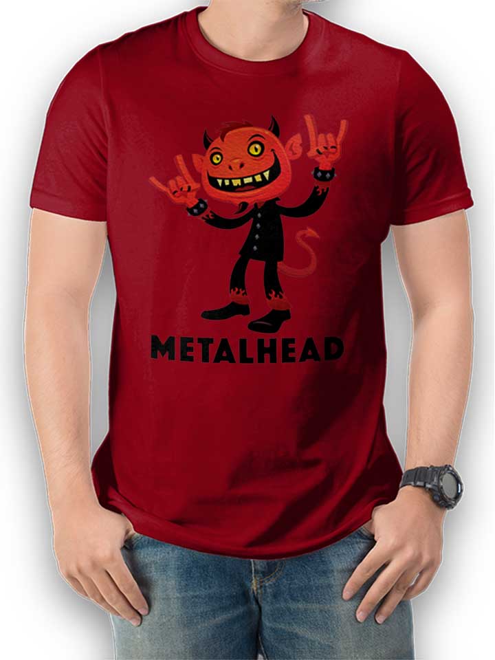 Heavy Metal Devil Metalhead Camiseta burdeos L