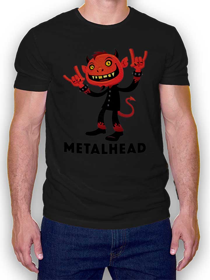 Heavy Metal Devil Metalhead Kinder T-Shirt schwarz 110 / 116