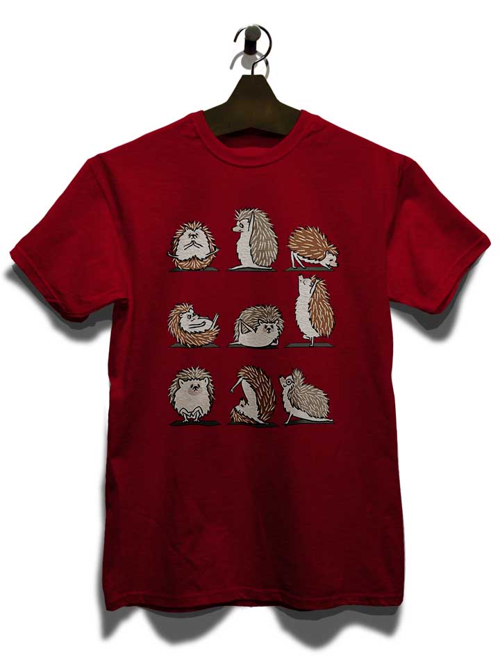 hedgehog-yoga-t-shirt bordeaux 3