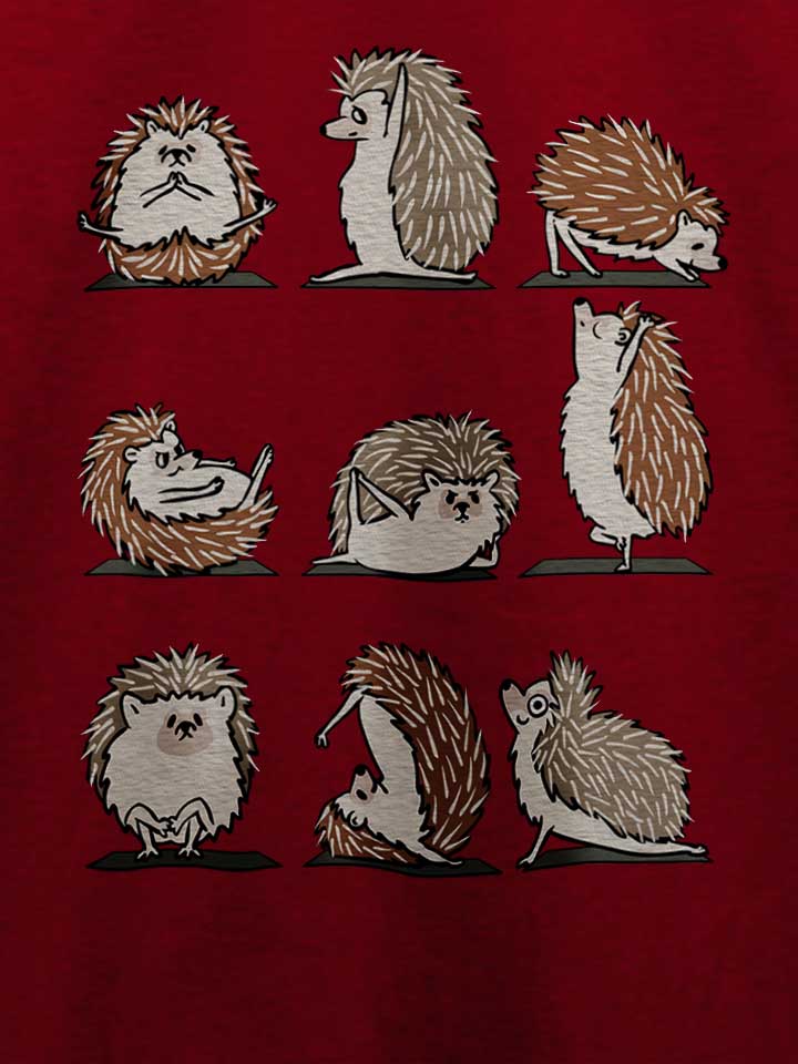 hedgehog-yoga-t-shirt bordeaux 4