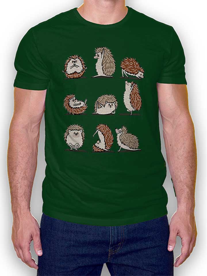 Hedgehog Yoga T-Shirt dark-green L