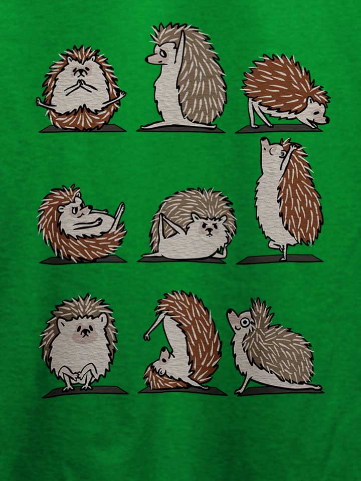 hedgehog-yoga-t-shirt gruen 4