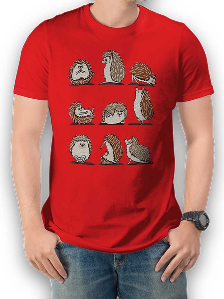 Hedgehog Yoga T-Shirt rot L