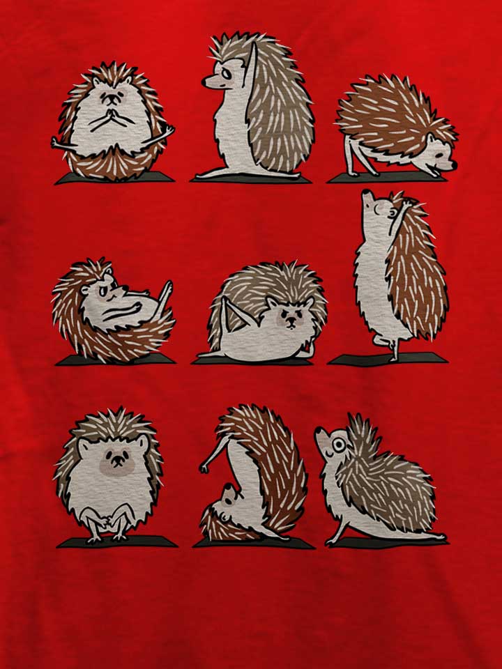 hedgehog-yoga-t-shirt rot 4
