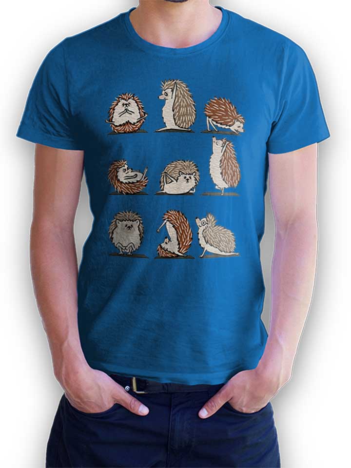 Hedgehog Yoga T-Shirt bleu-roi L