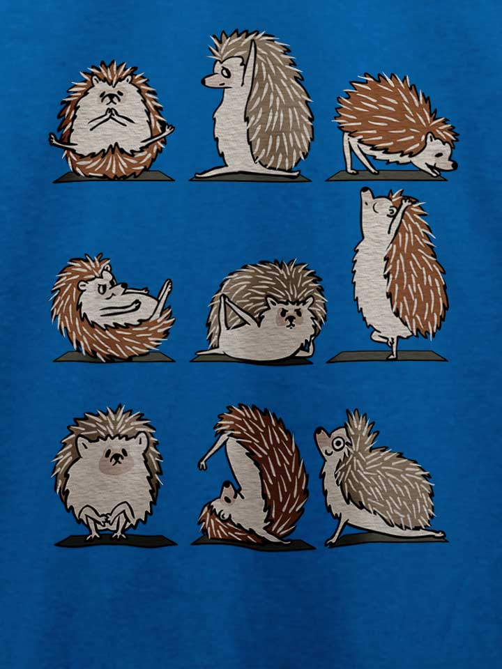 hedgehog-yoga-t-shirt royal 4