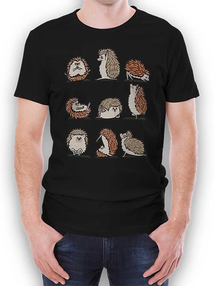 Hedgehog Yoga T-Shirt schwarz L