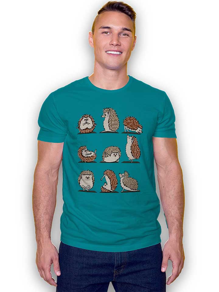 hedgehog-yoga-t-shirt tuerkis 2
