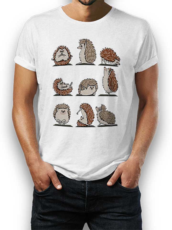 Hedgehog Yoga T-Shirt weiss L