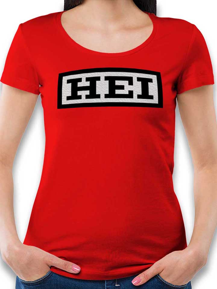 Hei Logo Schwarz Damen T-Shirt rot L