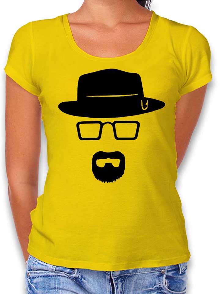heisenberg-schablone-damen-t-shirt gelb 1
