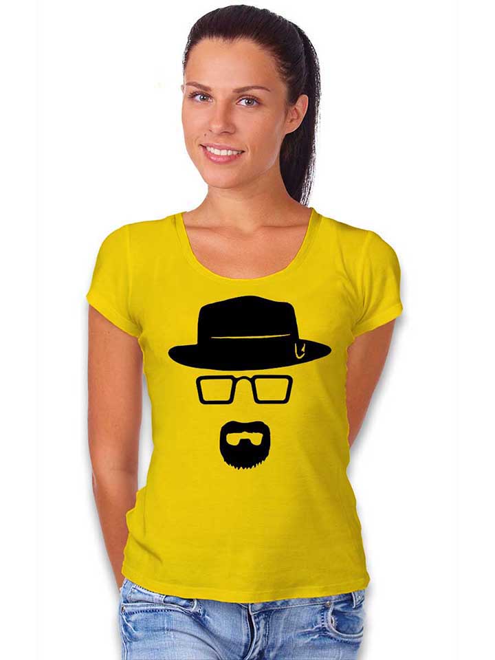 heisenberg-schablone-damen-t-shirt gelb 2