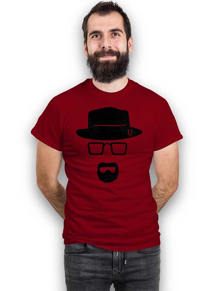 heisenberg-schablone-t-shirt bordeaux 2