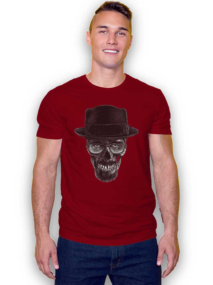 heisenberg-skull-t-shirt bordeaux 2