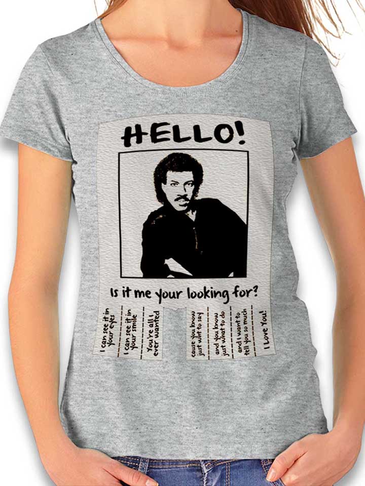 hello-is-it-me-your-looking-for-damen-t-shirt grau-meliert 1