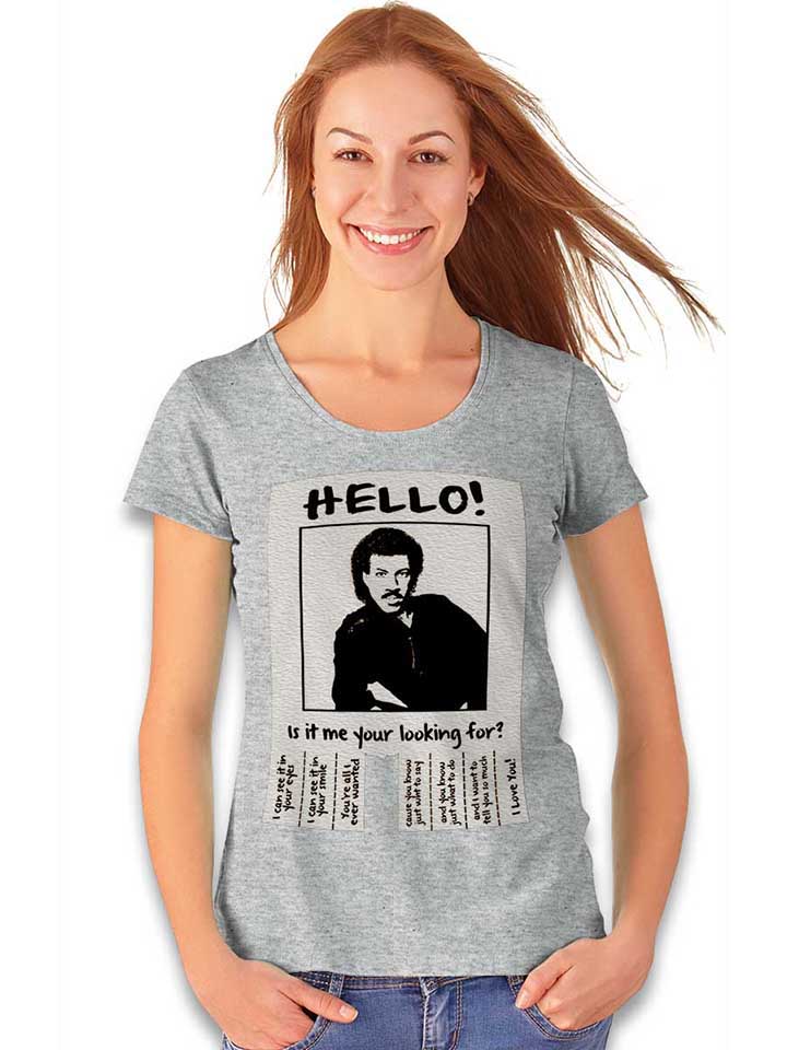 hello-is-it-me-your-looking-for-damen-t-shirt grau-meliert 2