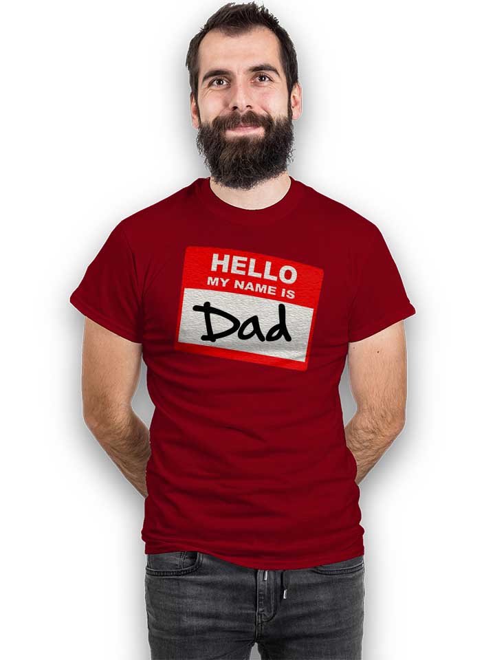 hello-my-name-is-dad-t-shirt bordeaux 2