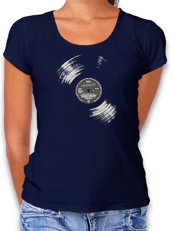 Hi Fildelity Vinyl T-Shirt Femme bleu-marine L
