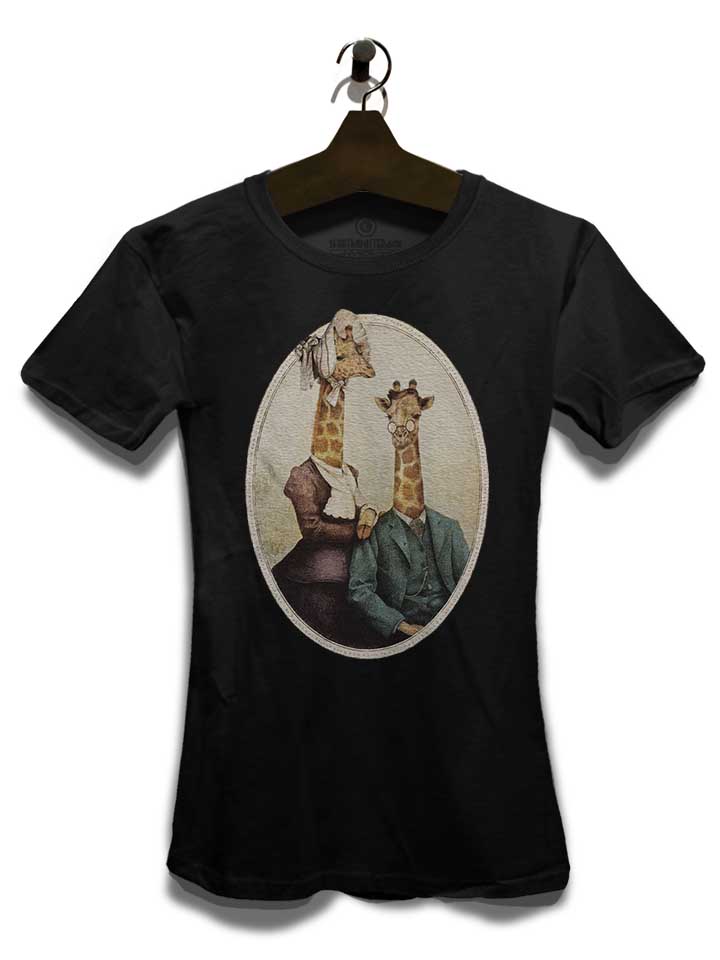 high-class-giraffes-portrait-damen-t-shirt schwarz 3