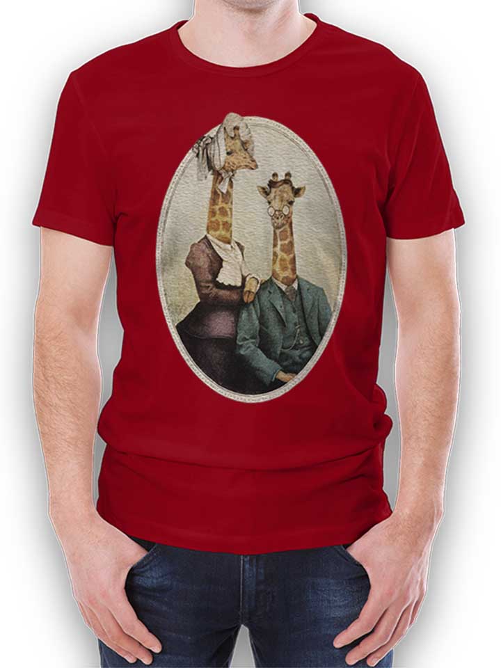 high-class-giraffes-portrait-t-shirt bordeaux 1