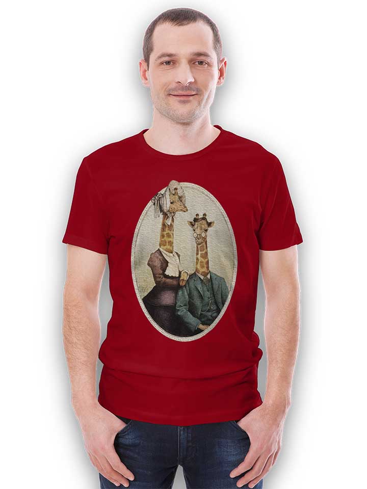 high-class-giraffes-portrait-t-shirt bordeaux 2