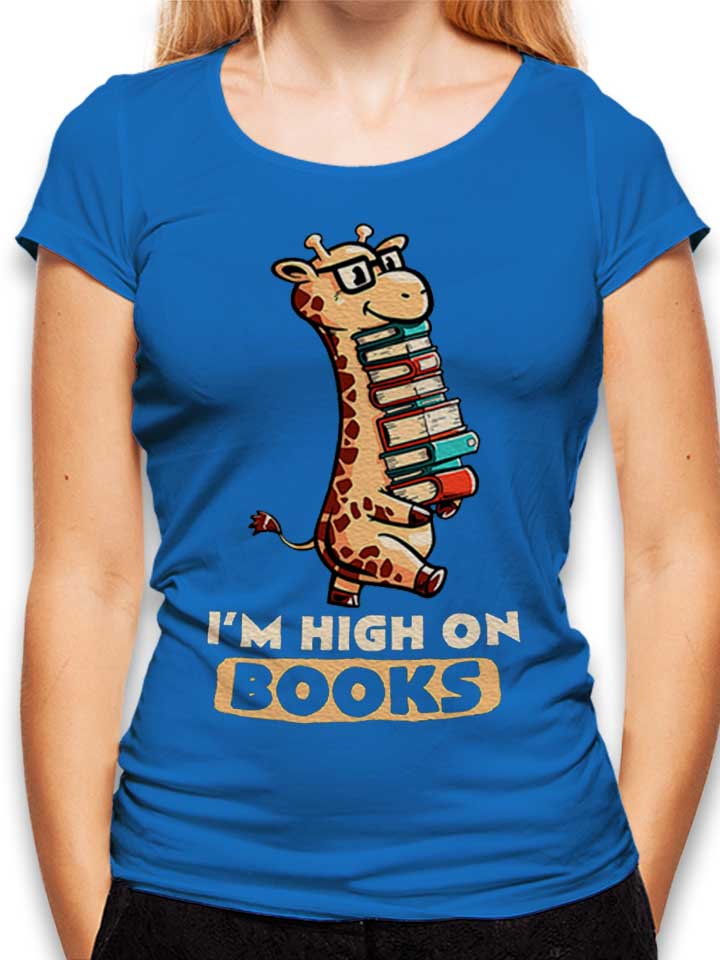 High On Books Giraffe Damen T-Shirt royal L