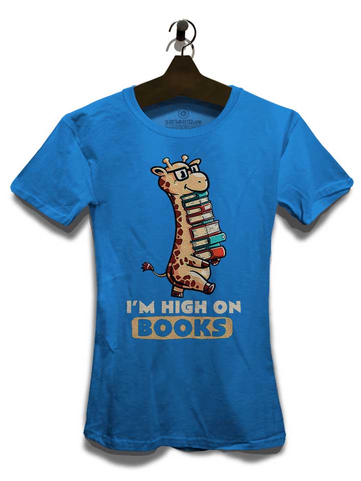 high-on-books-giraffe-damen-t-shirt royal 3