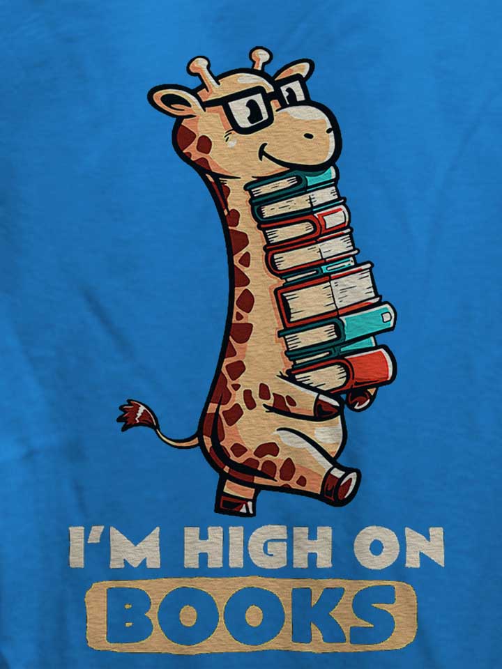 high-on-books-giraffe-damen-t-shirt royal 4