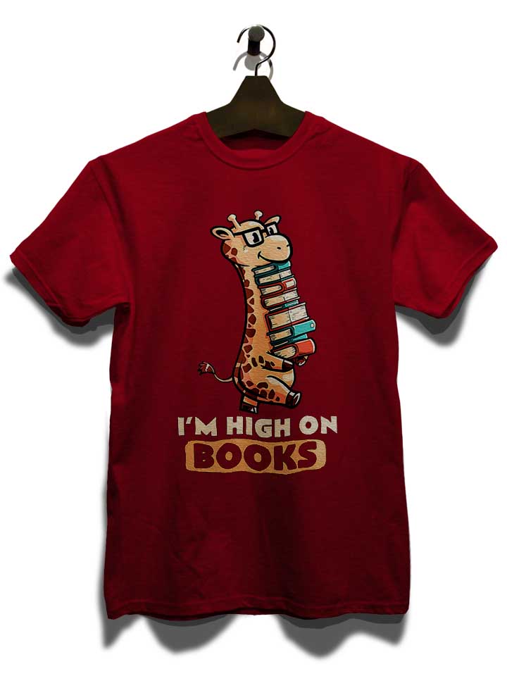 high-on-books-giraffe-t-shirt bordeaux 3