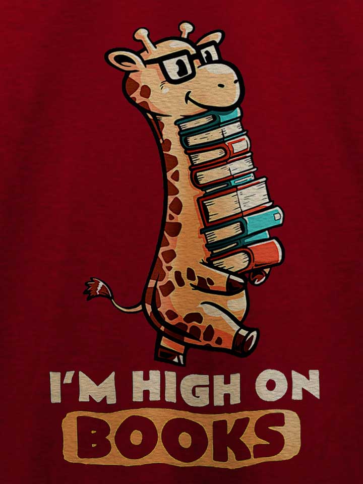 high-on-books-giraffe-t-shirt bordeaux 4