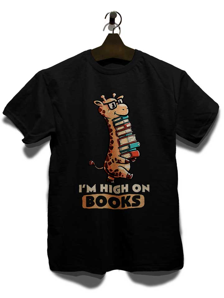 high-on-books-giraffe-t-shirt schwarz 3
